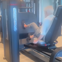 Dick Van Dyke works out in gym
