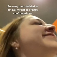 woman confronts man who cat calls her friend
