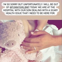 Lea Michelle posts Instagram story letting fans know her son Ever is in hospital. 