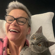 Jessica Rowe with her cat on Instagram