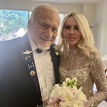 Retired astronaut Buzz Aldrin shared a photo on Twitter of his wedding to Dr. Anca Faur.