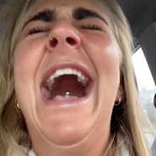 Woman eyebrow lamination laughter