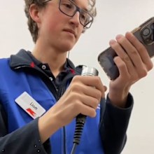 kmart worker reprimanded over creative in store announcement