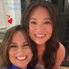 Jayne Azzopardi and Tracy Vo on her wedding day