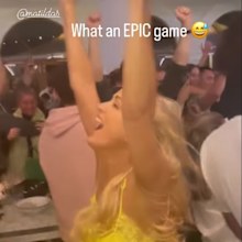 Jackie O cheering matildas win