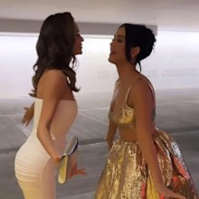 Katy Perry and Miranda Kerr attend the G'Day USA Arts Gala at Skirball Cultural Center on January 28, 2023 in Los Angeles, California. 