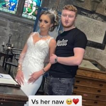 Bride and groom jeans main