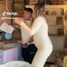 Excited gender reveal.