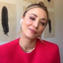Kaley Cuoco reacts to question about ex Henry Cavill.