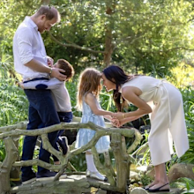 Prince Harry and Meghan, the Duke and Duchess of Sussex, with their children Prince Archie and Princess Lilibet, pictured for their 2025 Christmas card.
