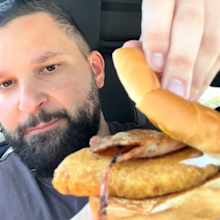 Ange Eats tries the unofficial Maccas Parmi burger 
