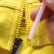 DIY zipper repair with plastic straw