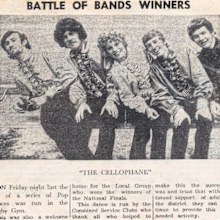 Iain 'Huey' Hewitson as a musician in the band Cellophane, pictured in newspaper The Upper Hutt Leader.