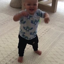Peter Stefanovic shared adorable moment his son Oscar took his first steps.