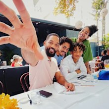 Will Smith with his children Trey, Jaden and Willow.