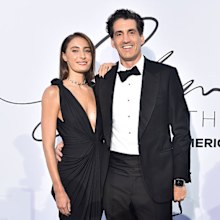 Andy Lee and Rebecca Harding attend Glamour On The Grid at Albert Park Grand Prix Circuit on March 04, 2026 in Melbourne, Australia.