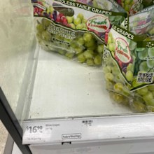 Grapes for almost $17 at a Coles on Sydney's northern beaches.