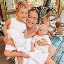 Olivia with her two young kids
