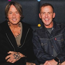 Sacked BBC radio host Scott Mills with Keith Urban earlier this month.