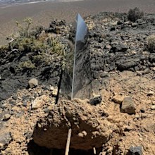 A strange monolith found jutting out of the rocks in a remote mountain range near Las Vegas has been taken down by authorities.
