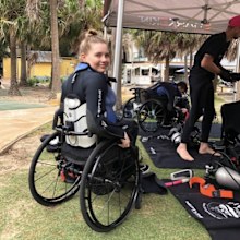 Ashlee Morton in her wheelchair.