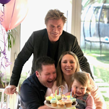 Richard with daughter Becky, son-in-law James and granddaughter Bella.