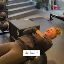 Katie has been working with a PT three times a week doing weight training.