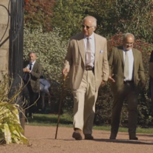 Alice Ryce was visiting Dumfries House on her 87th birthday, when she bumped into King Charles who was taking a walk around the grounds.