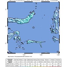 A graphic showing the intensity of the earthquake on nearby islands. (United States Geological Survey)