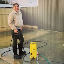 Jessica Braithwaite with her high pressure hose