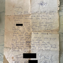 Letter found during home renovation
