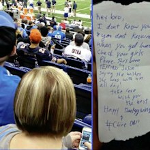 The 'cheating' pregnant wife and the note given to her boyfriend. 