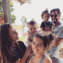 Sam Wood with wife and family