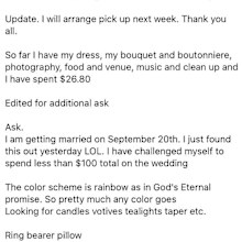 Bride uses local swapping group to donate everything to her wedding