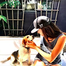 Meghan Markle with her dog Guy.
