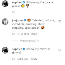 Joe Jonas, Sophie Turner, Instagram comment exchange