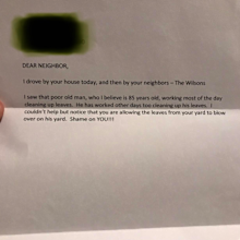 neighbourhood dispute reddit letter