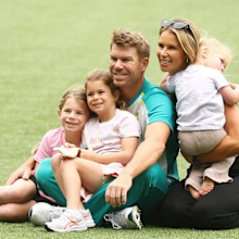 Candice Warner with husband kids