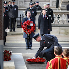 Prince William lays a wreath for Remembrance Day 2020.