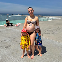 Nikolina Koevska and her sons