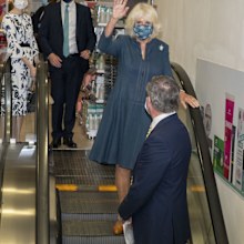 amilla, Duchess of Cornwall wears a face mask during a visit to Boots Piccadilly Store to hear about their support of the charity Hestia's Safe Spaces programme for victims of domestic violence as well as to learn about the company's response to the coronavirus crisis on July 28, 2020 in London, England