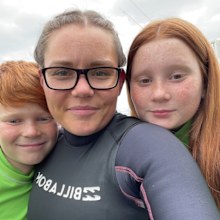 Ashlee Morton with her two children.