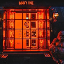 Diners fled after a Christmas tree caught fire at a lavish London restaurant.Flames can be seen in footage taken at MNKY HSE in the upmarket Mayfair area.