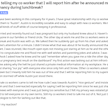 Reddit colleague pregnancy news