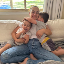 Nikolina Koevska and her sons