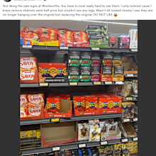 The change has been shared on Facebook by an unimpressed Woolworths shopper.