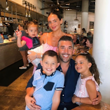Braith Anasta out and about with partner Rachael and children