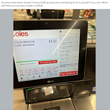 coles self check out frustration facebook