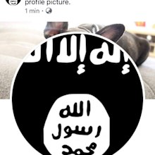 A screenshot of Ms Shiels' Facebook account after hackers had changed her profile picture to show a flag associated with ISIS.