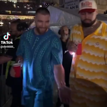 Travis Kelce and Ross Travis at Taylor Swift's first Eras Tour Sydney show, February 23, 2024